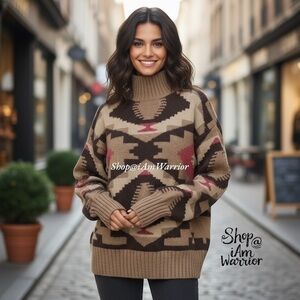 Banana Republic southwestern mock-neck wool pullover sweater *shop@ianwarrior